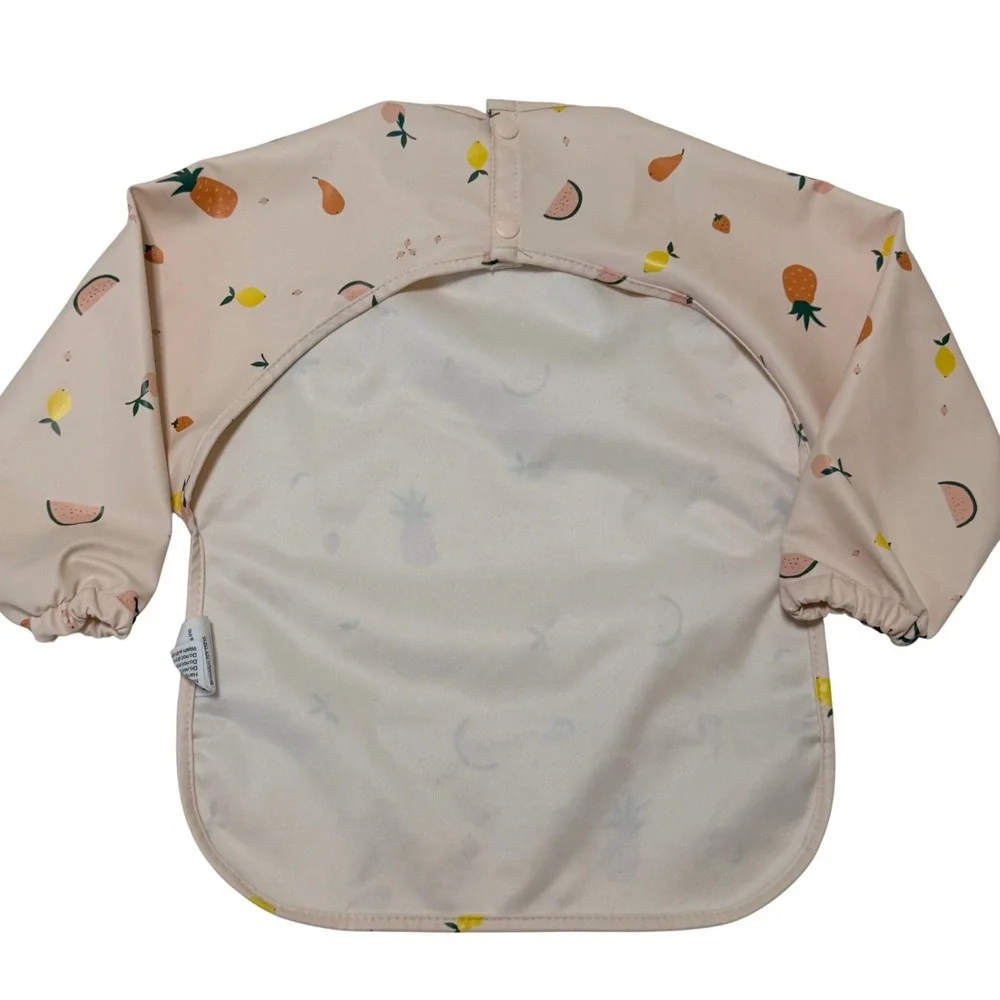 Lalo‎ Kids Smock Bib O/S Pink Fruit Print Waterproof Recycled Polyester